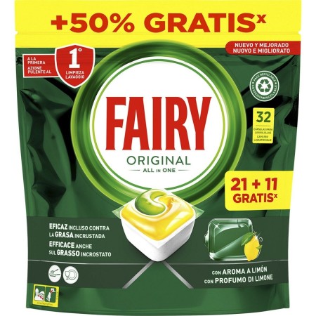 Pastillas para Lavavajillas Lemon Fairy All in 1 Original Limón (32 unidades)