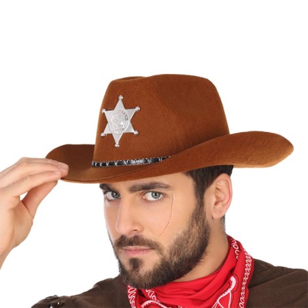 Sombrero de Cowboy 59085 Marrón Talla única Indio Americano