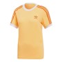 Camiseta de Manga Corta Mujer Adidas Originals 3 Stripes Naranja