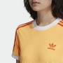 Camiseta de Manga Corta Mujer Adidas Originals 3 Stripes Naranja