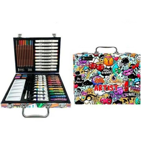 Set de peinture Roymart Little Artist Grafitti Porte documents 53 Pièces Multicouleur