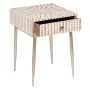 Mesita de Noche 41 x 41 x 55 cm Beige Dorado Metal Resina