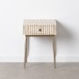 Mesita de Noche 41 x 41 x 55 cm Beige Dorado Metal Resina