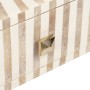 Mesita de Noche 41 x 41 x 55 cm Beige Dorado Metal Resina