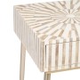 Table de Nuit 41 x 41 x 55 cm Beige Doré Métal Résine