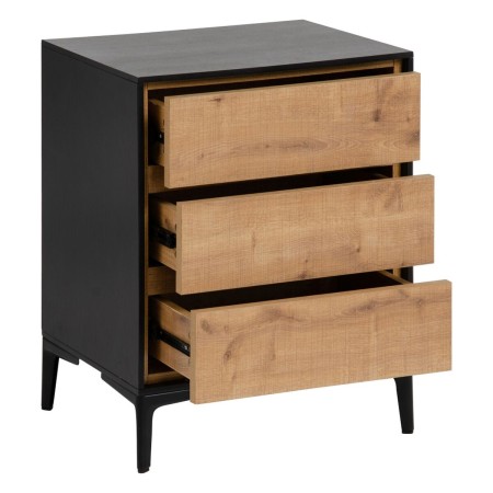 Table de Nuit ALFIL 48 x 42 x 61 cm Naturel Noir Métal DMF