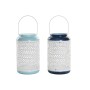 Bougeoir DKD Home Decor 15 x 15 x 24,5 cm Métal Bleu ciel Blue marine (2 Unités)