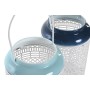 Bougeoir DKD Home Decor 15 x 15 x 24,5 cm Métal Bleu ciel Blue marine (2 Unités)