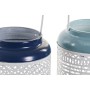 Bougeoir DKD Home Decor 15 x 15 x 24,5 cm Métal Bleu ciel Blue marine (2 Unités)