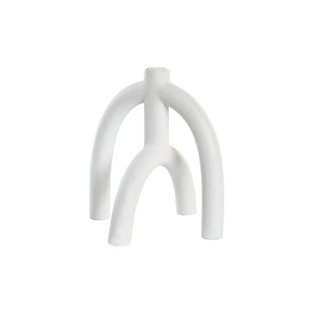 Pot à Bougie DKD Home Decor Scandi 21,5 x 21,5 x 23 cm Blanc Résine