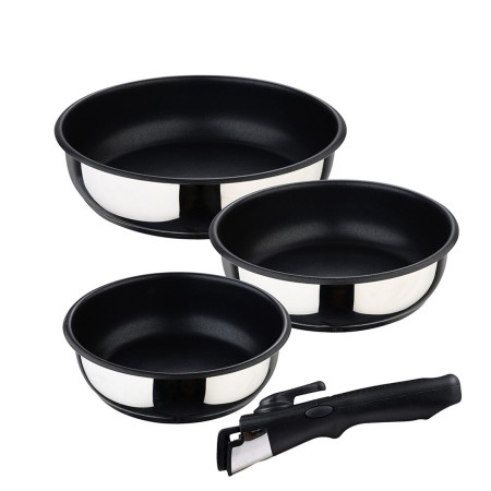 Ensemble de poêle Bergner Click & Cook Acier inoxydable (3 Pièces)