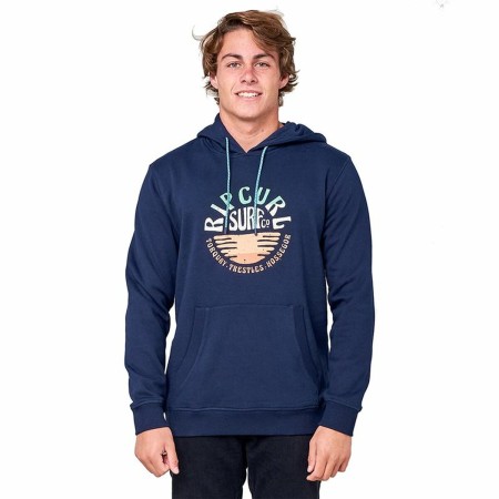 Sudadera con Capucha Hombre Rip Curl Down The Line Pop Over Azul oscuro