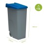 Cubo de Basura para Reciclaje Denox Gris Azul Plástico 110 L