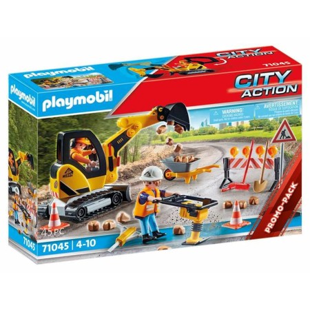 Playset Playmobil City Action Road Construction 45 Piezas 71045