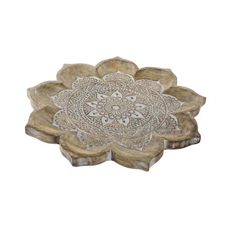 Centre de Table DKD Home Decor 46 x 46 x 4 cm Naturel Mandala Indien Décapé