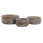 Centro de Mesa DKD Home Decor 30,5 x 30,5 x 12,7 cm Natural Blanco Indio (3 Piezas)
