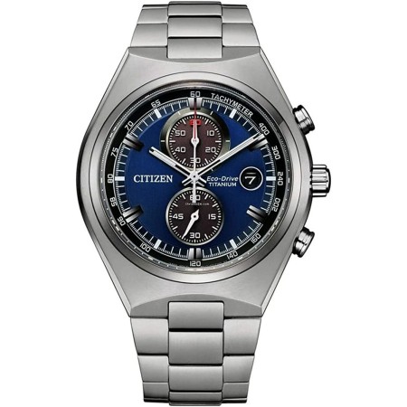 Montre Homme Citizen Argenté Bleu (Reconditionné B)