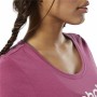 Camiseta de Manga Corta Mujer Reebok Linear Rosa Fuerte