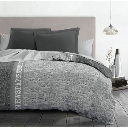 Funda Nórdica HOME LINGE PASSION NEWSPAPER Gris 220 x 240 cm