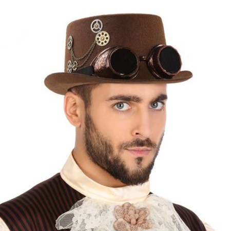 Chapeau en Polyester Steampunk Marron