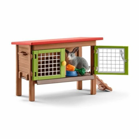 Set de Animales de Granja Schleich Rabbit Hutch Conejo Plástico