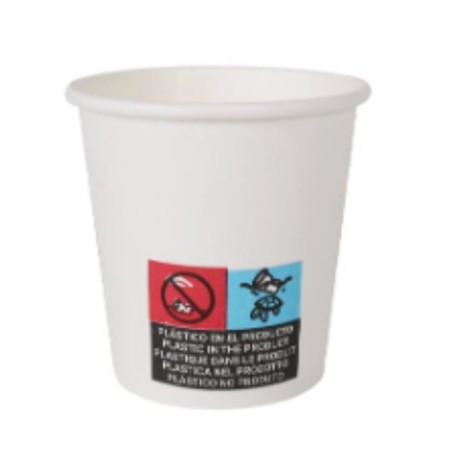 Set de Vasos Algon Blanco Cartón Desechables 80 ml