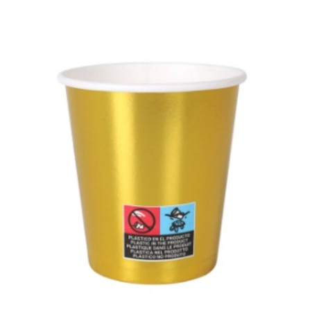 Set de Verres Algon Doré Carton Produits à usage unique 200 ml