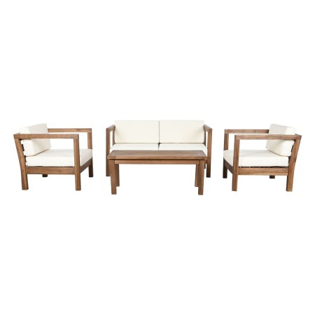 Conjunto de Mesa con 3 Sillones DKD Home Decor 130 x 69 x 65 cm Teca