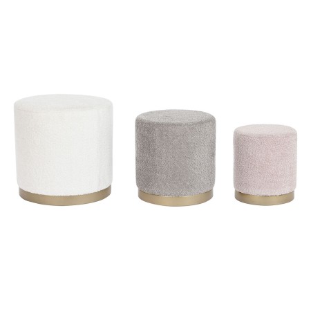 Reposapiés DKD Home Decor Rosa Dorado Marrón Blanco 48 x 48 x 45 cm Madera MDF
