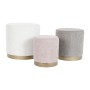 Repose-pied DKD Home Decor Rose Doré Marron Blanc 48 x 48 x 45 cm Bois MDF