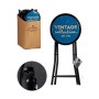 Taburete Plegable Vintage Azul Negro Metal PVC 30 x 45 x 30 cm