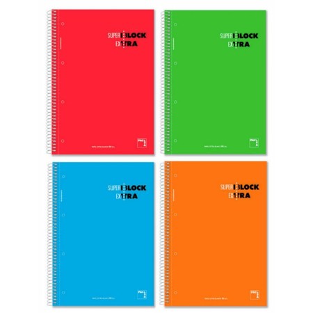 Set de Cuadernos Pacsa Superblock Extra 4 Piezas Multicolor A4 120 Hojas