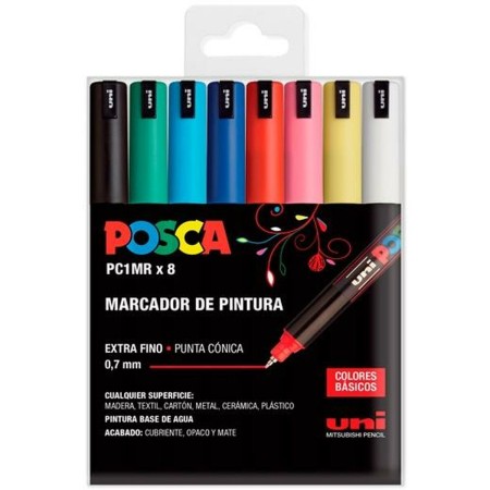 boîte de marqueurs POSCA PC-1MR Multicouleur (8 Pièces)