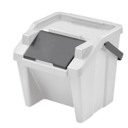 Cubo de Basura para Reciclaje Tontarelli Moda Blanco 28 L Apilable