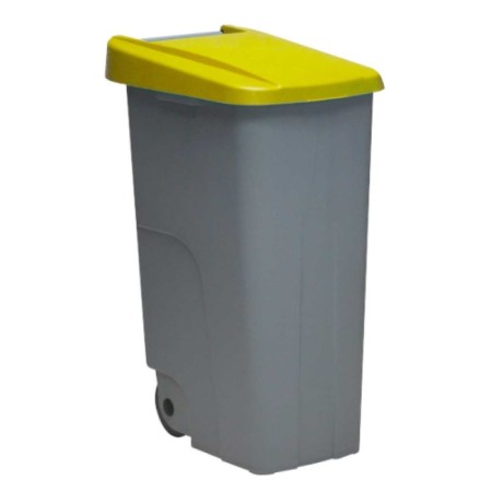 Cubo de Basura con Ruedas Denox 85 L 42 x 57 x 76 cm Amarillo