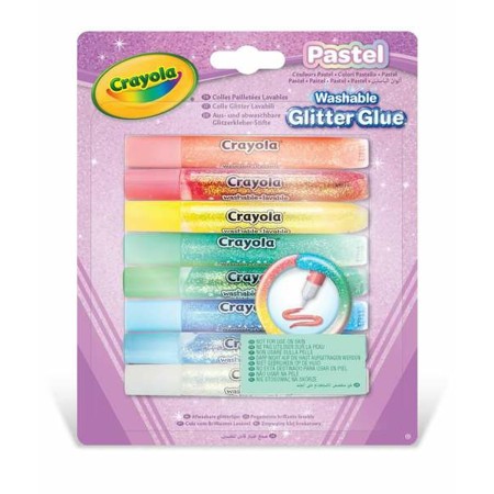 Pegamento de barra Crayola Pastel Purpurina 8 Piezas 15,6 x 1,5 x 21,3 cm