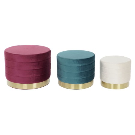 Reposapiés DKD Home Decor Terciopelo 60 x 60 x 45 cm Madera MDF