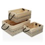 Juego de Cajas Decorativas Versa 3 Unidades Madera Cuerda Madera de Paulonia 25 x 15 x 35 cm