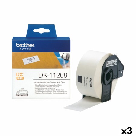 Etiquetas para Impresora Brother DK-11208 38 X 90 mm Blanco/Negro (3 Unidades)