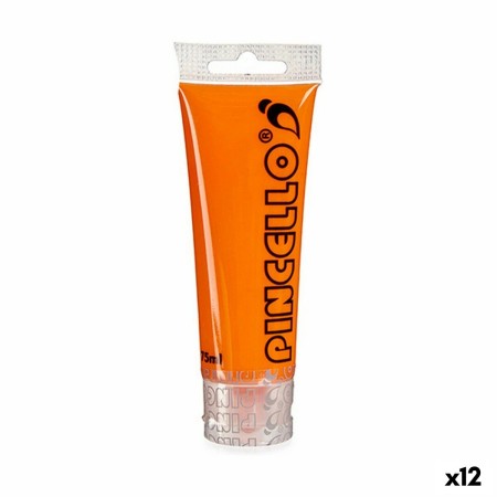 Pintura acrílica 75 ml Naranja (12 Unidades)