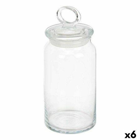 Tarro Kitchen 9,8 x 23,4 x 9,8 cm Transparente Silicona Vidrio 1,1 L (6 Unidades)