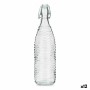 Botella Rayas 1 L Metal Transparente Vidrio (12 Unidades)