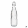 Botella Rayas 1 L Metal Transparente Vidrio (12 Unidades)