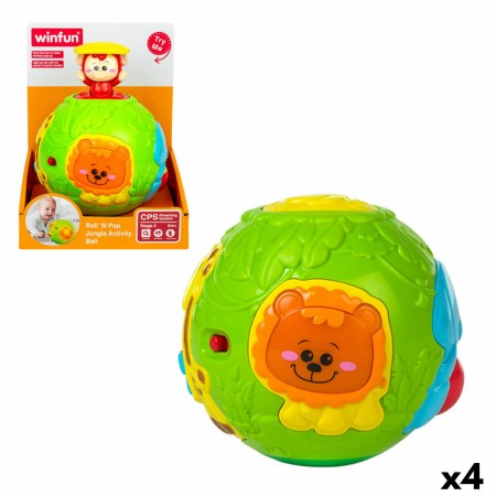 Pelota Musical Winfun Jungla 14 x 14 x 14 cm (4 Unidades)