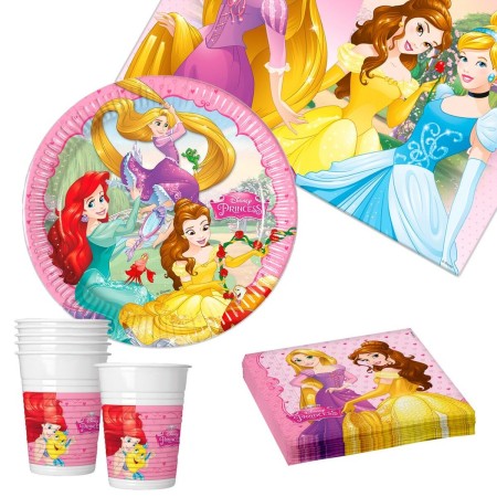 Set d'articles de fête Princesses Disney 37 Pièces