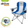 Chaise de camping pliante Aktive Gris Bleu 57 x 97 x 60 cm (4 Unités)