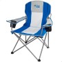 Chaise de camping pliante Aktive Gris Bleu 57 x 97 x 60 cm (4 Unités)