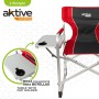 Silla Plegable para Camping Aktive Rojo Gris 61 x 92 x 52 cm (2 Unidades)