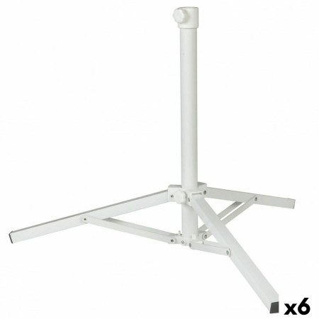 Base para Sombrilla Aktive 61 x 49,5 x 61 cm Metal Blanco (6 Unidades)