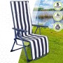 Chaise longue Aktive Blanc Blue marine Inclinable A rayures 147 x 70 x 48 cm (2 Unités)